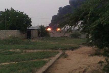 طائرات التحالف تقصف مخزن للصواريخ البلاستية المخزنة بشكل سري تحت الأرض