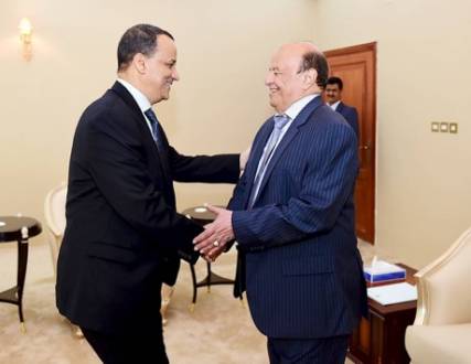 الرئيس اليمني يلتقي ولد الشيخ في عدن لإحياء العملية السياسية 