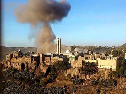 إب:اسناد جوي من طيران التحالف للمقاومة في مديرية الشعر صباح اليوم (صورة)