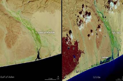 في اليمن أمطار يوم واحد من «تشابالا» زادت عن أمطار سنة كاملة