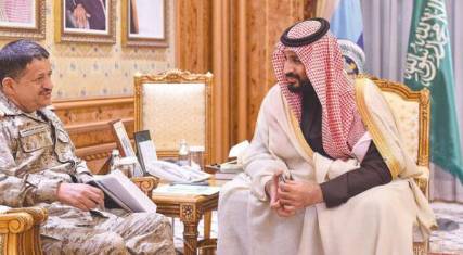 وزير الدفاع السعودي يناقش التطورات الميدانية مع رئيس الأركان اليمني